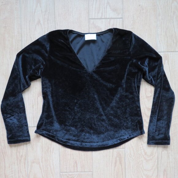Soft Surroundings Black Velvet Pullover Stretch Top Size M - Picture 1 of 7